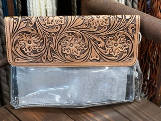 Tooled Crossbody Clear Bag