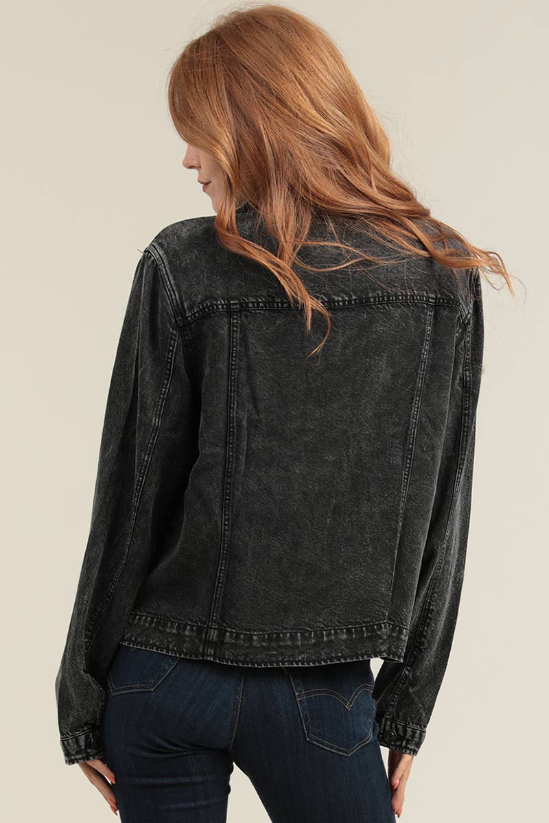 Angie ACID WASH TENCEL JACKET