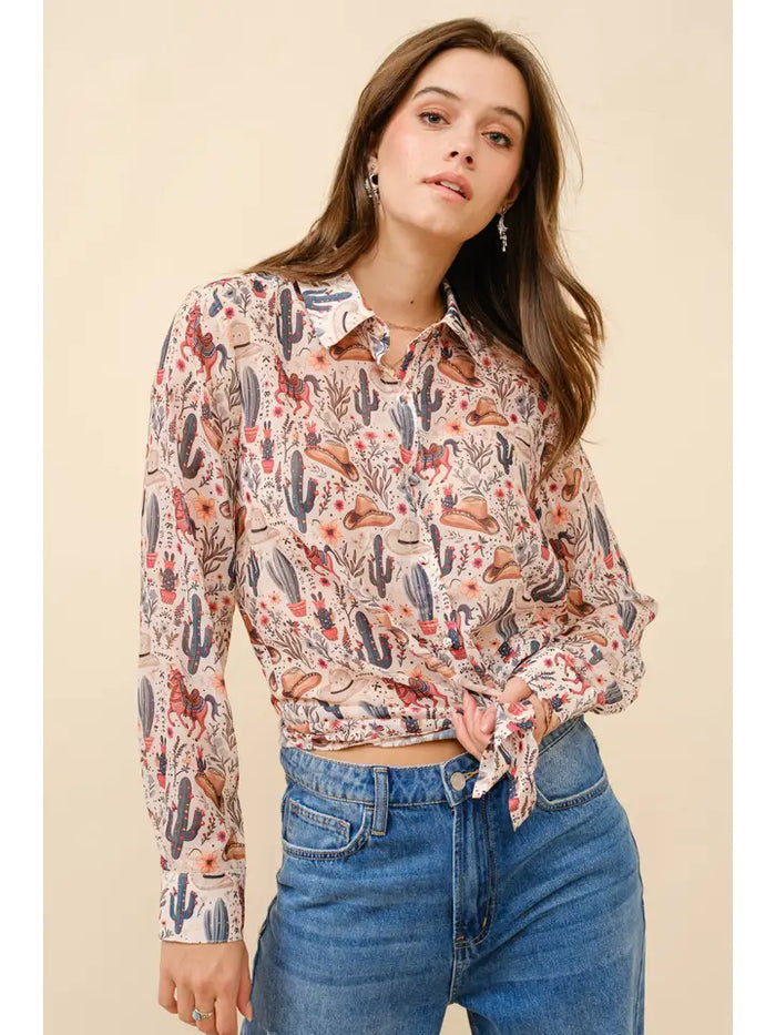 Chiffon Button Up Blouse