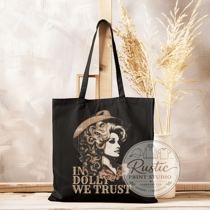 Vintage Western Dolly Parton Tote Bag In Dolly We Trust Bag