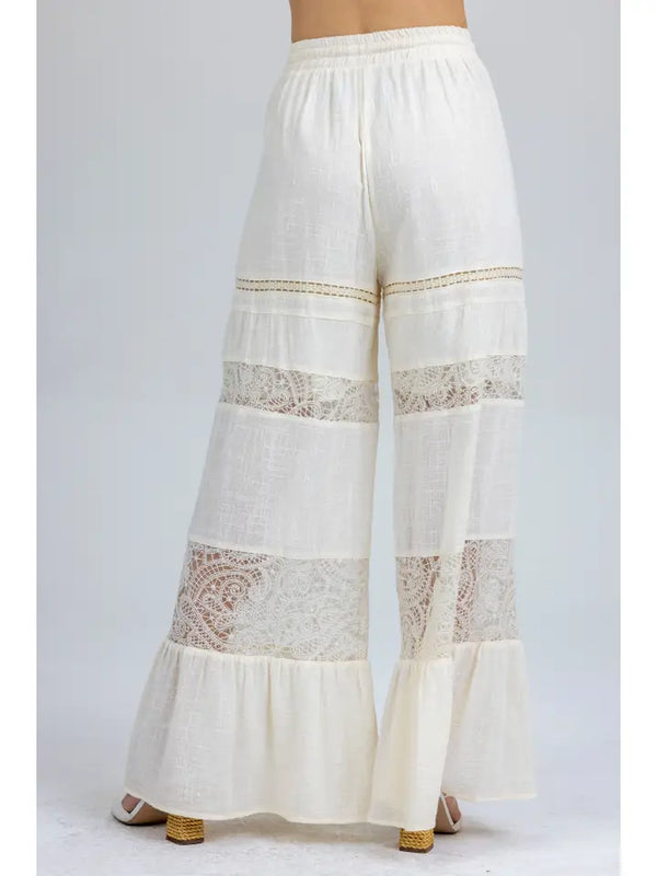 Miss Me Lace and Linen Luxe Pant