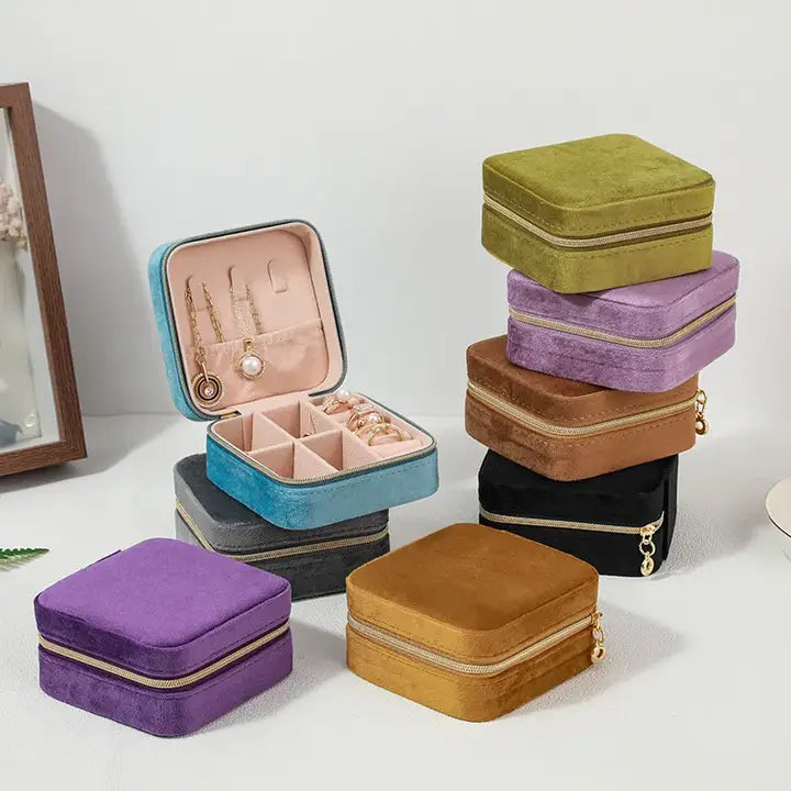 Velvet Travel Jewelry Box