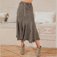 Plus Boho Fall collection mid-length skirt