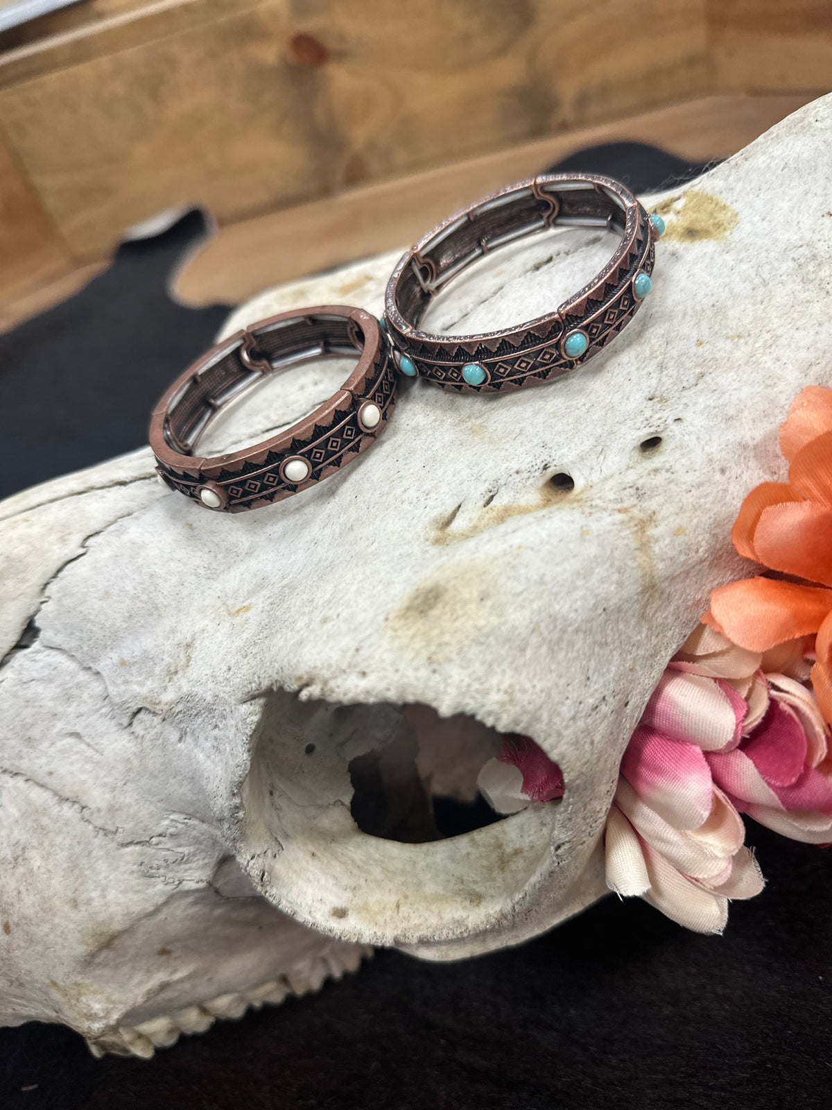 Copper Stone Stretch Bracelet