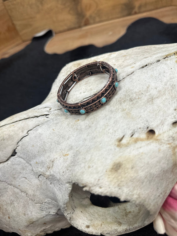 Copper Stone Stretch Bracelet