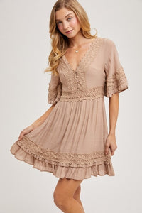 V-Neck Lace Dress