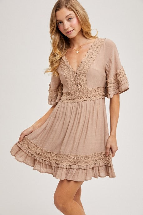 V-Neck Lace Dress