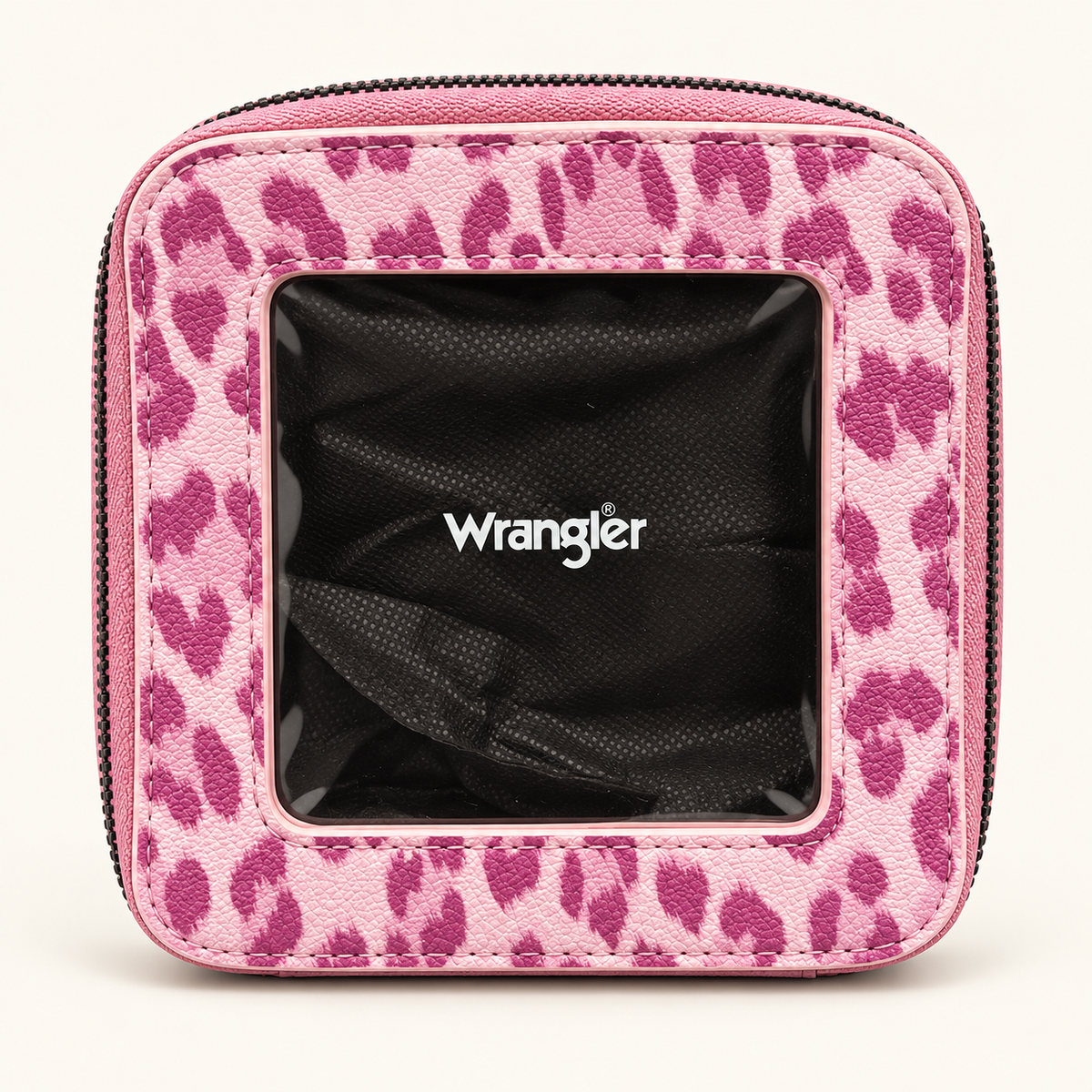 Wrangler Leopard Print Clear Window Zip Case
