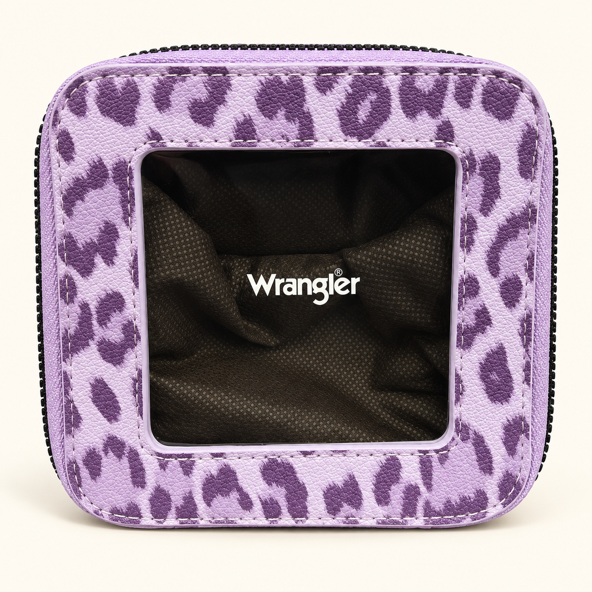 Wrangler Leopard Print Clear Window Zip Case