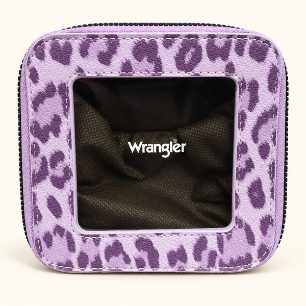 Wrangler Leopard Print Clear Window Zip Case