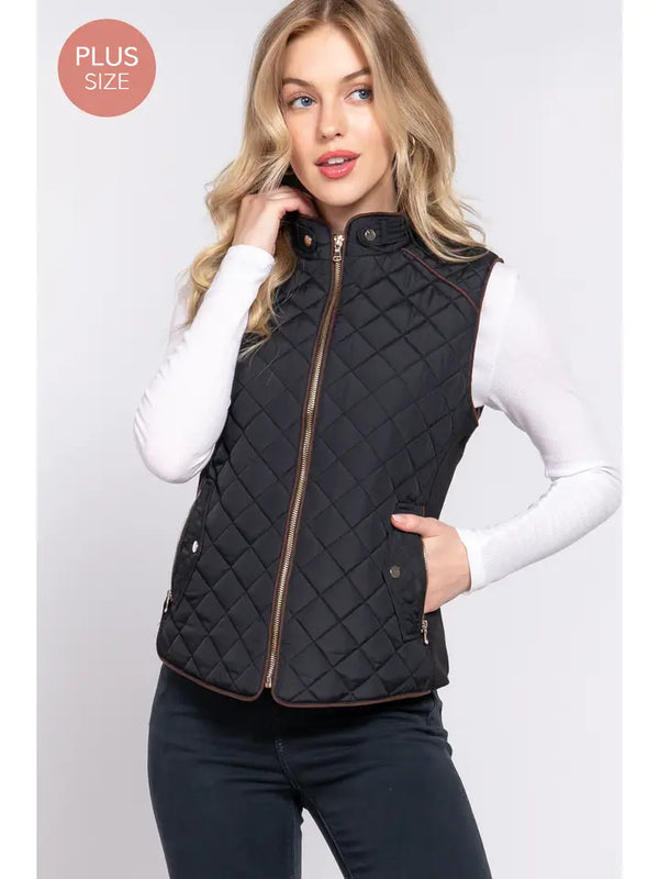 PLUS Quilted Zip-Up Vest