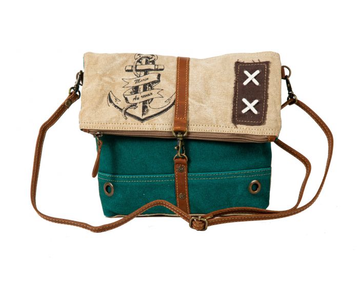 MB Patch Teal Small Crossbody Bag