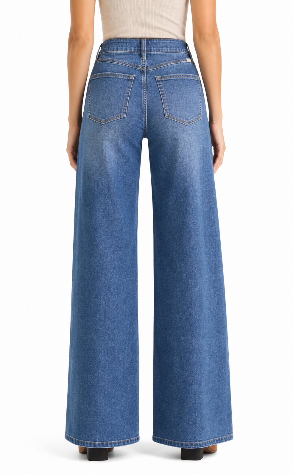 1822 Denim Slim Wide Leg Jeans – Adjustable Cuff | 35” Inseam
