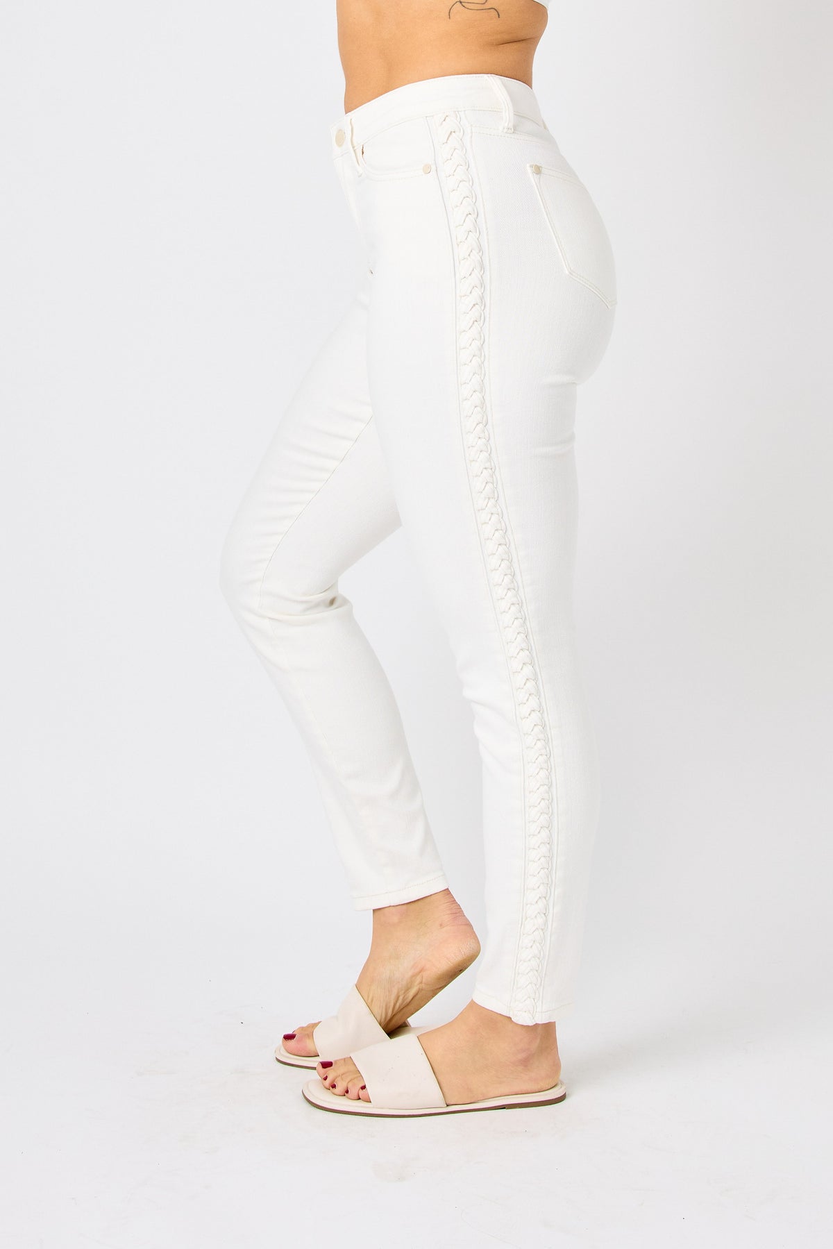 Judy Blue White Braid Jeans