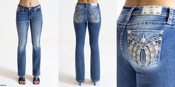 Miss Me Winged Bootcut Jeans