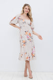 Pleated Floral Dress