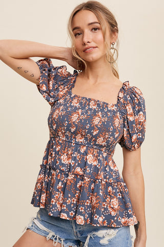 Flower Baby Doll Top