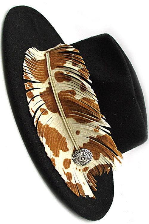 Leather Feather Hat Band