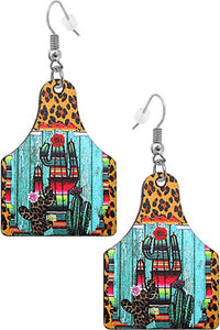 Cow Tag Earrings