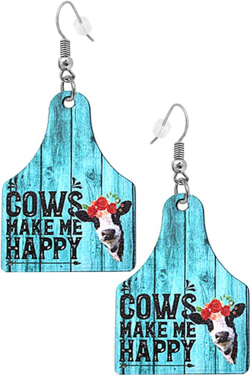 Cow Tag Earrings