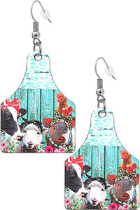 Cow Tag Earrings