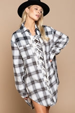 Front Lace Up Flannel