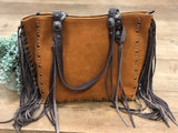 MW Real Leather Handbag w/fringe