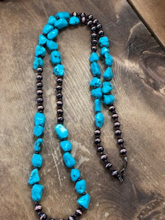 Turquoise/Copper Beaded Necklace