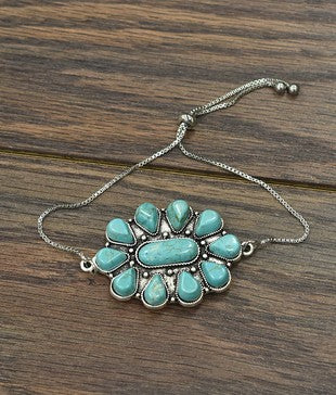 Turquoise Blossom Chain Bracelet