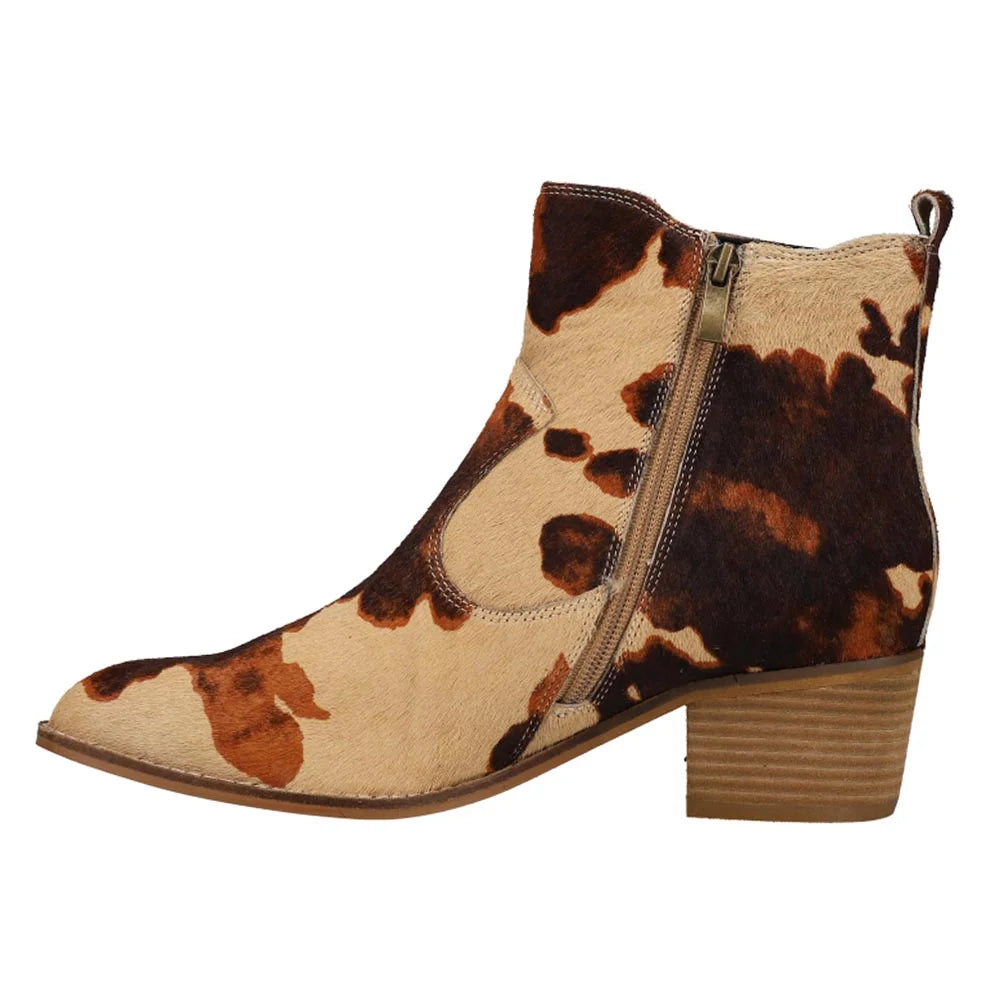 Charming Cow Print Boots