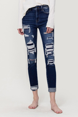 Distressed Crop Skinny Double Cuff