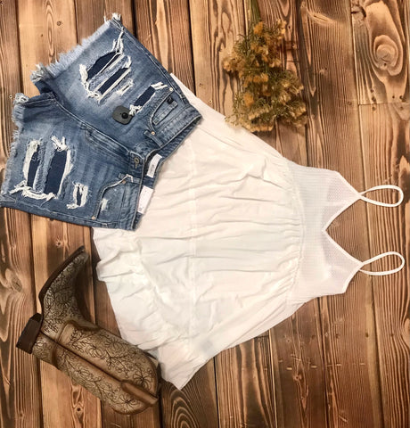 White Knit Summer Top