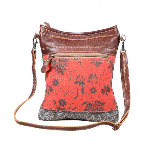 Myra Leather with Bright Floral Design