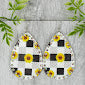Sunflower White Plaid Earrings